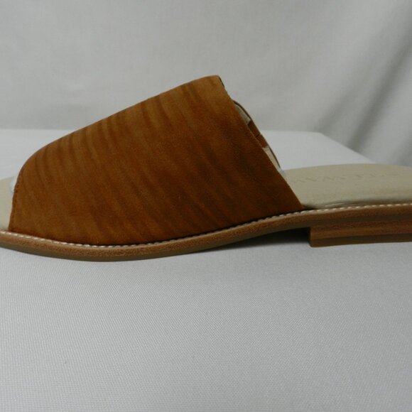 Gee Wawa Anthropologie Ariel Wood Ashes camel brown slides sandals flats NEW 8 - Picture 7 of 12